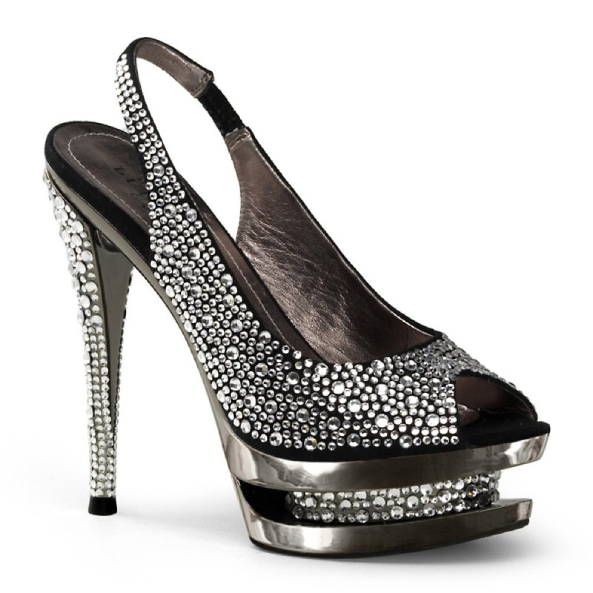 Lodičky na platformě s ozdobnými kameny FA654SL/BS/PCH | FASCINATE-654SL Pleaser Day & Night