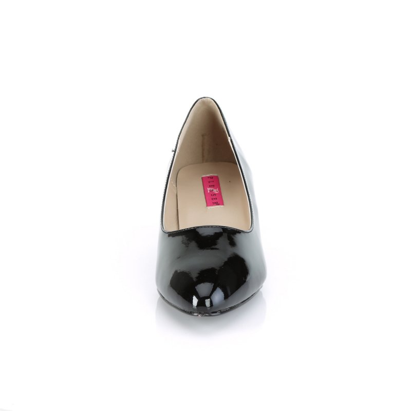 Černé lodičky na nízkém podpatku FAB420/B | FAB-420W Pleaser Pink Label - zepředu