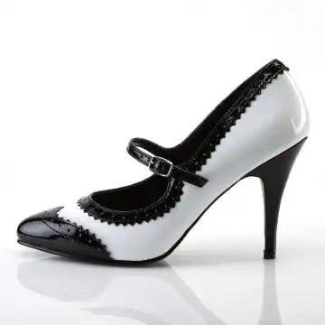 Černobílé retro lodičky VAN442/BW | VANITY-442 Pleaser - z vnitřku