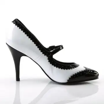 Černobílé retro lodičky VAN442/BW | VANITY-442 Pleaser - z vnějšku