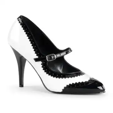 Černobílé retro lodičky VAN442/BW | VANITY-442 Pleaser