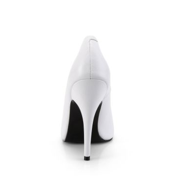 Bílé lodičky na podpatku SED420/W/PU | SEDUCE-420 Pleaser - zezadu Bílé lodičky na podpatku SED420/W/PU | SEDUCE-420 Pleaser - zezadu