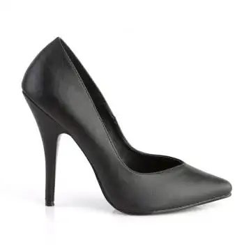 Černé matné klasické lodičky 8220/B/PU | SEDUCE-420V Pleaser - z vnějšku
