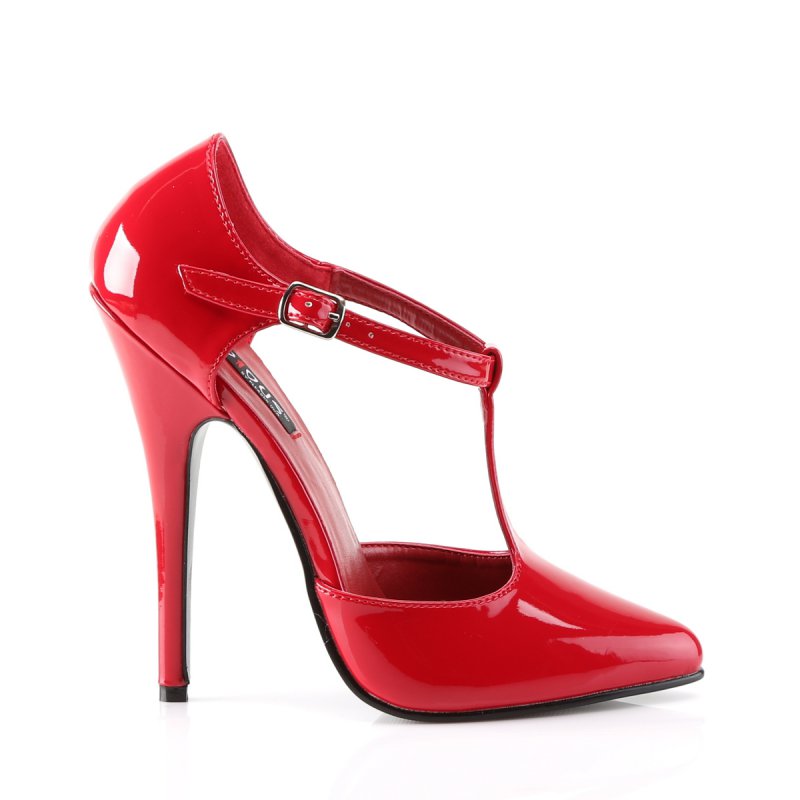 červené retro dámské lodičky na vysokém podpatku DOMINA-415/R | DOMINA-415 Pleaser - z vnějšku