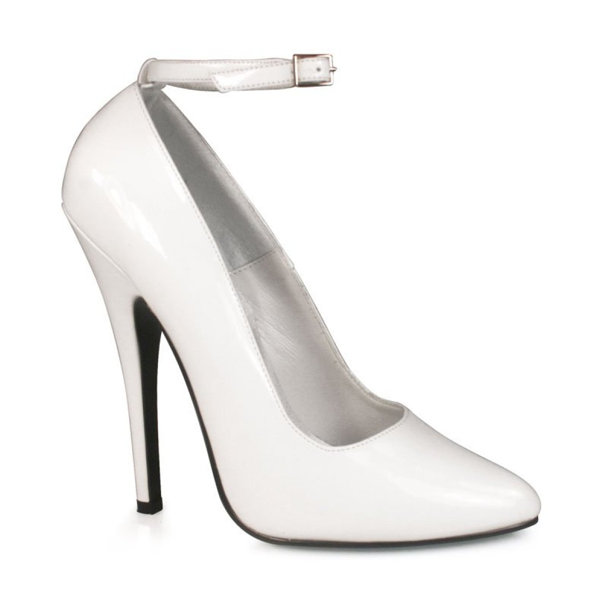 Bílé lakované lodičky na vysokém podpatku DOM431/W | DOMINA-431 Pleaser