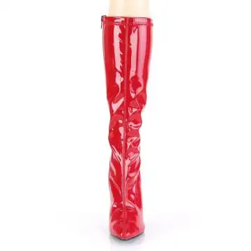 Červené erotické kozačky na podpatku SED2000/R | SEDUCE-2000 Pleaser - zepředu