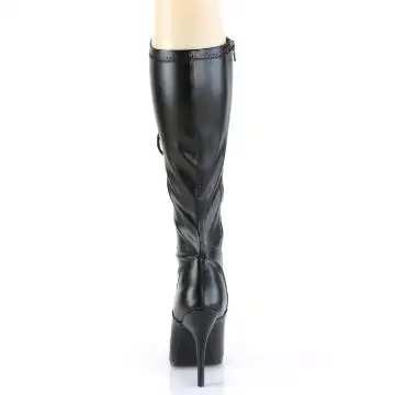 Černé matné sexy kozačky SED2024/B/PU | SEDUCE-2024 Pleaser - zezadu