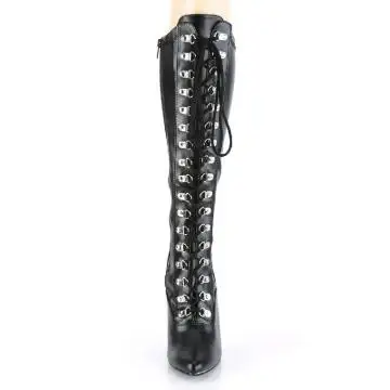 Černé matné sexy kozačky SED2024/B/PU | SEDUCE-2024 Pleaser - zepředu