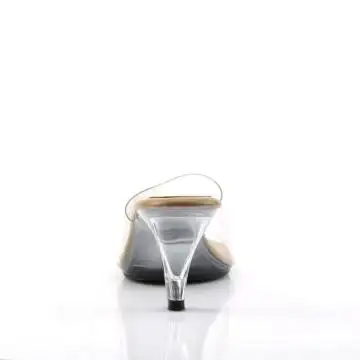 Průhledné pantofle na nízkém podpatku BEL301/CT/C | BELLE-301 Fabulicious - zezadu