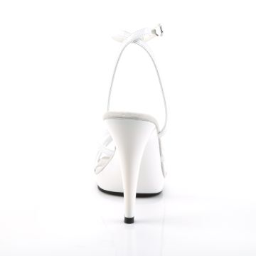 Bílé páskové sandály na podpatku FLA436/W/M | FLAIR-436 Fabulicious - zezadu