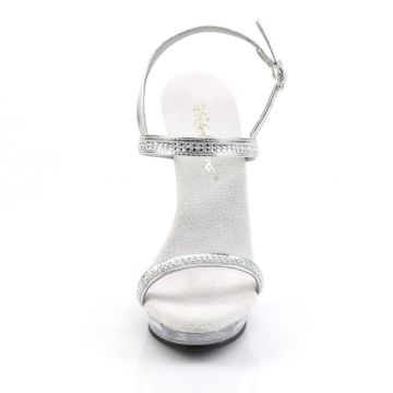 LIP-117/S/RS obuv na podpatku stříbrná/průhledná Fabulicious - zepředu