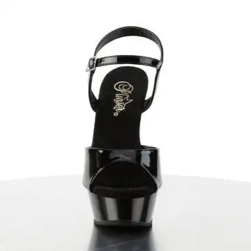 Černá obuv na kovovém podpatku a platformě ALL609/B/M | ALLURE-609 Pleaser - zepředu