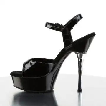 Černá obuv na kovovém podpatku a platformě ALL609/B/M | ALLURE-609 Pleaser - z vnitřku
