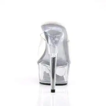 Průhledné sexy boty na podpatku a platformě DEL601/C/M | DELIGHT-601 Pleaser - zezadu