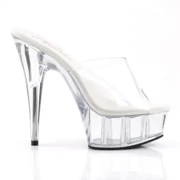 Průhledné sexy boty na podpatku a platformě DEL601/C/M | DELIGHT-601 Pleaser - z vnějšku