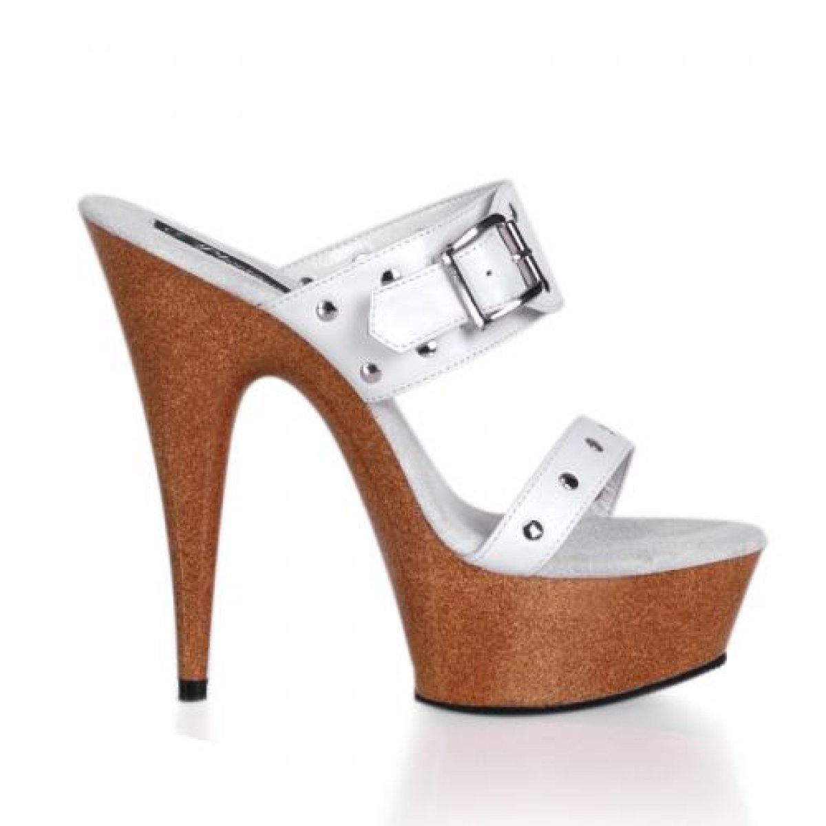 DELIGHT-602-9/W/LE sexy boty na podpatku bílá kůže žlutohnědá platforma | DELIGHT-602-9 Pleaser