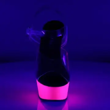 Růžové svítící boty na podpatku DEL608UV/C/NP | DELIGHT-608UV Pleaser - zepředu