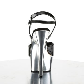 DEL609/B/SCH Sexy obuv na podpatku | DELIGHT-609 Pleaser - zezadu