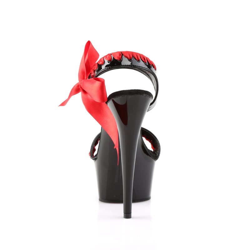 Sexy go-go boty s mašlí DEL615/BR/B | DELIGHT-615 Pleaser - zezadu