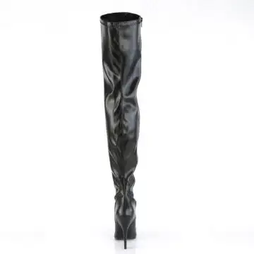 Černé matné erotické kozačky SED3000/B/PU | SEDUCE-3000 Pleaser - zezadu