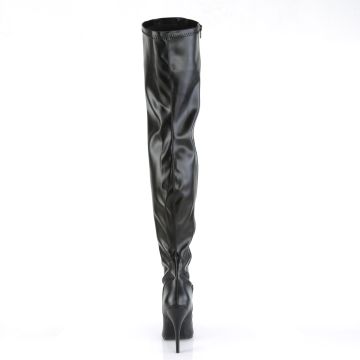 Černé matné erotické kozačky SED3000/B/PU | SEDUCE-3000 Pleaser - zezadu Černé matné erotické kozačky SED3000/B/PU | SEDUCE-3000 Pleaser - zezadu
