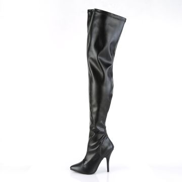 Černé matné erotické kozačky SED3000/B/PU | SEDUCE-3000 Pleaser - z vnitřku Černé matné erotické kozačky SED3000/B/PU | SEDUCE-3000 Pleaser - z vnitřku