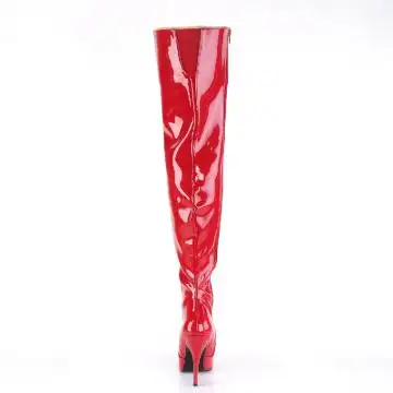 Červené erotické kozačky SED3010/R | SEDUCE-3010 Pleaser - zezadu