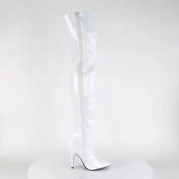 Bílé erotické kozačky SED3010/W | SEDUCE-3010 Pleaser - z vnějšku