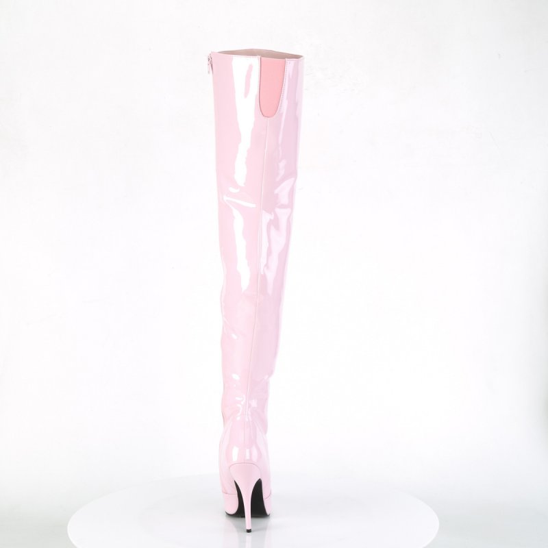 Růžové erotické kozačky SED3010/BP | SEDUCE-3010 Pleaser - zezadu