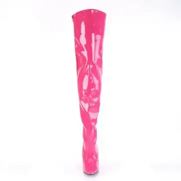 Tmavě růžové erotické kozačky SED3010/HP | SEDUCE-3010 Pleaser - zepředu