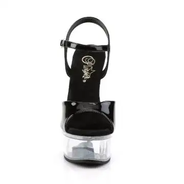 Černé sexy boty na podpatku a platformě CAP609/B/C | CAPTIVA-609 Pleaser - zepředu