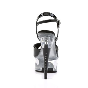 Černé sexy boty na podpatku a platformě CAP609/B/C | CAPTIVA-609 Pleaser - zezadu