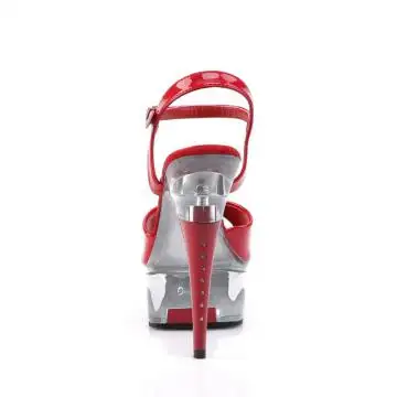 Červené sexy boty na podpatku a platformě CAP609/R/C | CAPTIVA-609 Pleaser - zezadu