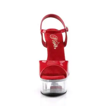 Červené sexy boty na podpatku a platformě CAP609/R/C | CAPTIVA-609 Pleaser - zepředu