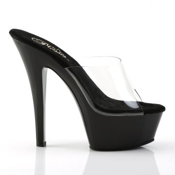 Sexy pantofle na podpatku a platformě KISS201/C/B | KISS-201 Pleaser - z vnějšku Sexy pantofle na podpatku a platformě KISS201/C/B | KISS-201 Pleaser - z vnějšku