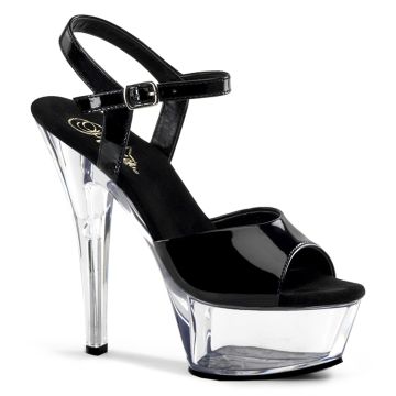 Boty pro go-go tanečnice | Černo-průhledné sexy KISS209/B/C Pleaser
