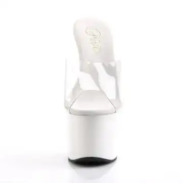 Bílé sexy pantofle ADO701/C/W Pleaser | ADORE-701 Pleaser - zepředu