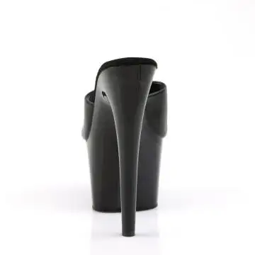 Černé kožené pantofle ADO701/B/LE | ADORE-701 Pleaser - zezadu