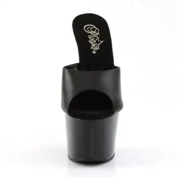 Černé kožené pantofle ADO701/B/LE | ADORE-701 Pleaser - zepředu