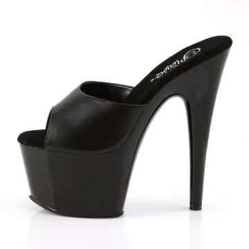 Černé kožené pantofle ADO701/B/LE | ADORE-701 Pleaser - z vnitřku