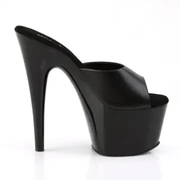 Černé kožené pantofle ADO701/B/LE | ADORE-701 Pleaser - z vnějšku