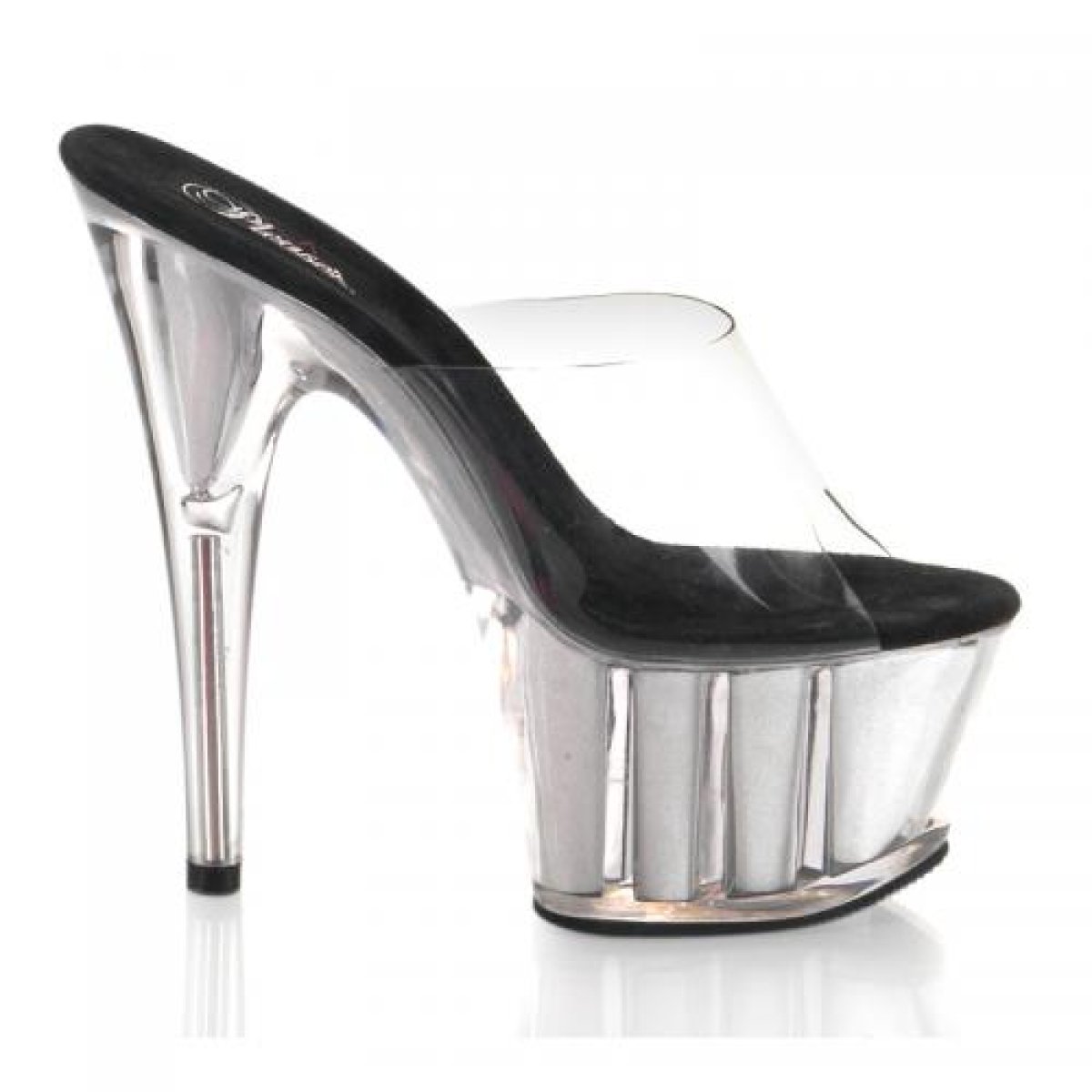sexy obuv průhledná/Neon bílá glitr ADORE-701NG | ADORE-701NG Pleaser
