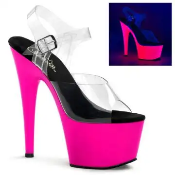 Růžové sexy boty svítící pod UV světlem ADO708UV/C/NPN | ADORE-708UV Pleaser