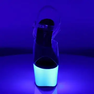 Bílé sexy boty svítící pod UV světlem ADO708UV/C/NW | ADORE-708UV Pleaser - zepředu