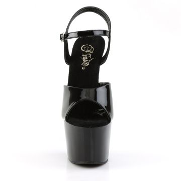 ADO709/B/M černé sexy boty | ADORE-709 Pleaser - zepředu