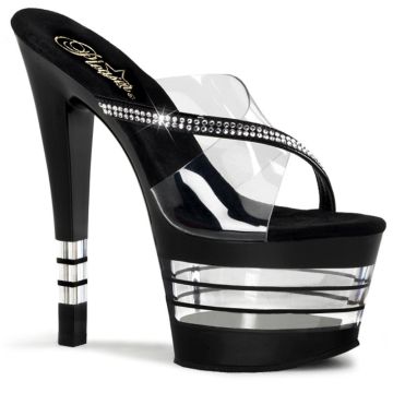 SKY303LN/C/B Černé a průhledné sexy boty | SKY-303LN Pleaser