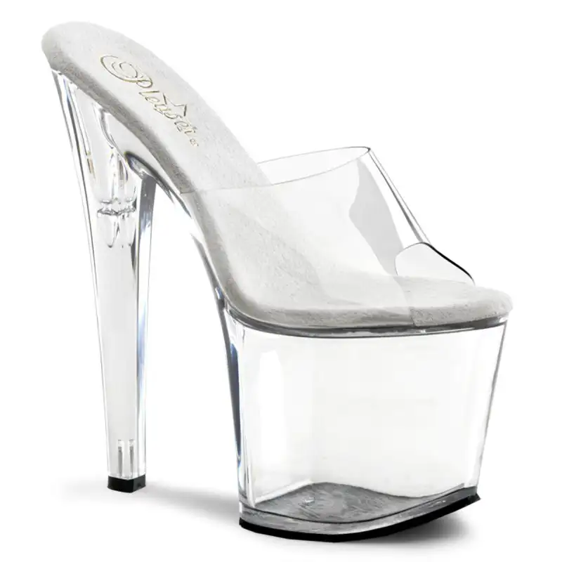Průhledné sexy pantofle na vysokém podpatku TAB701/C/M