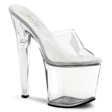Průhledné sexy pantofle na vysokém podpatku TAB701/C/M