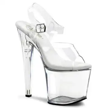 Průhledné sandály na vysokém podpatku a platformě TAB708/C/M | TABOO-708 Pleaser