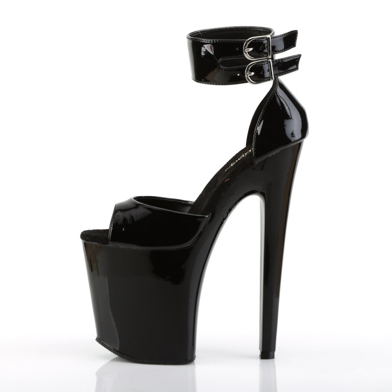 Černé sexy podpatky XTM875/B/M Pleaser | XTREME-875 Pleaser - z vnitřku
